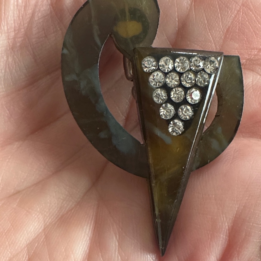 Vintage art deco Brooch with Rhinestones - Picture 4 of 4